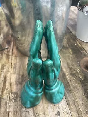 Buy Vintage Anglia Pottery Ceramic Praying Hands Green Approx 6.5” High  • 12.99£