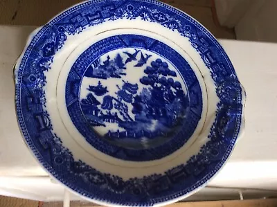 Buy Willow Pattern Cake Plate Blue & White 9.1/4 Inches • 30£