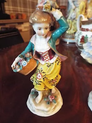 Buy Staffordshire ? Ware Figurine Girl Flower Seller England Gold Sword Mark • 20£