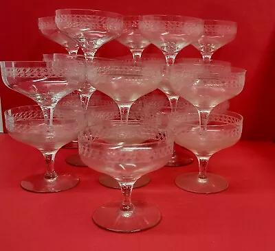 Buy ♡RARE Antique Fostoria IRISH LACE Champagne Coupes Low Sherbet Glass • 18.64£