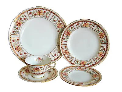 Buy Royal Crown Derby England 5 Piece Dinner Set HONEYSUCKLE NEW • 83.86£