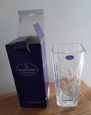 Buy New & Boxed Royal Doulton Finest Crystal Square Vase, Box Not Great • 25£