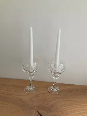Buy Cut Glass, Crystal Candlestick Holders, Used But Excellent Condition • 9£