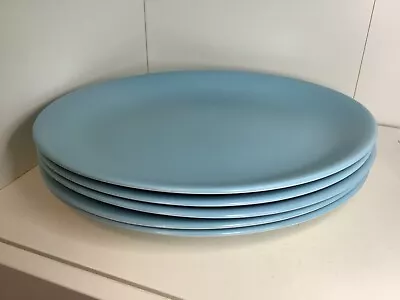 Buy VINTAGE. POOLE POTTERY. Twin Tone. Sky Blue. 5 Oval Platters Set. 12” X 10” • 32£