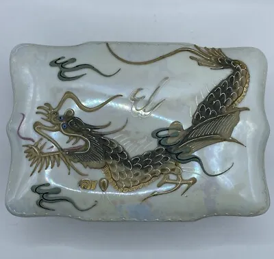 Buy Vintage 1940’s Dragonware White Lusterware Trinket/Cigarette/Vanity-Dresser Box • 33.54£