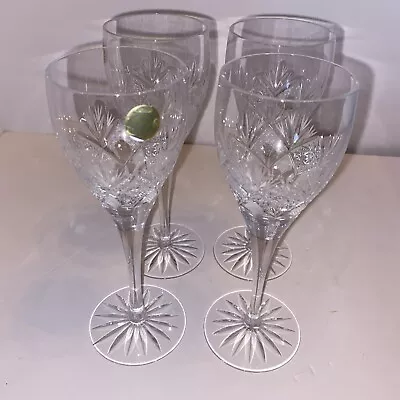 Buy Bohemia Czech Crystal Wine Glasses Vintage 24% Lead Fine Cut Clear Set Of 4 • 29.82£