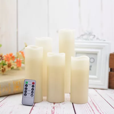 Buy Flameless Battery Flickering LED Candle Set Lights Remote Control Fake Wax 5Sets • 14.95£