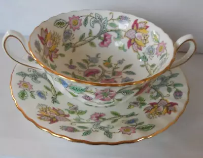 Buy Minton Hadon Hall - 4 Two Handed Footed Small Bowls With Saucers • 25£