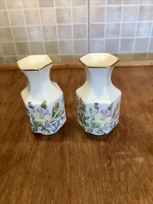 Buy Aynsley Wild Tudor Design Pair Of Small Vases • 4.99£