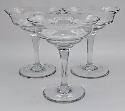 Buy 3 Amazing, Stylish Art Deco Hand Blown Champagne Coupés. • 55£