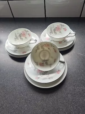 Buy Noritake Roseglen  Bone China Cups , Saucers And Plates , Tea For 3 • 25£