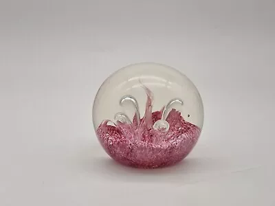 Buy Caithness Paperweights Scotland Pink White Bubble Moonflower 8cm Wide • 3.99£