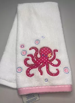 Buy Pottery Barn Kids Pink Octopus Ocean Theme Cotton White Bath Hand Towel NWT! • 13.25£