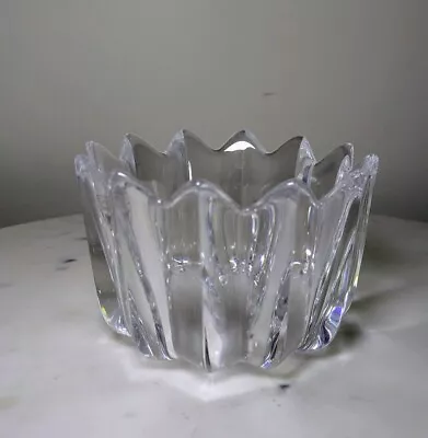 Buy Orrefors Heavy Crystal Signed Bowl Sweden Flower Crown Design 3 Inch • 16.77£