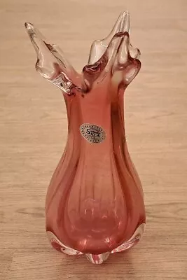 Buy Chribska Jozef Hospodka Czech Republic Pink Glass 8  Vase Abstract Art  • 34.99£