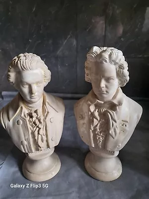 Buy Vintage Mozart And Beatoven Parian Ware  Bust Figurines Statues • 55£