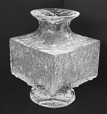 Buy Vintage 1960 Iittala Glass Finland Timo Sarpaneva Crassus Vase 9 H Crackle Class • 242.69£