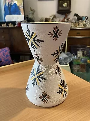 Buy LARGE Foreign Pottery Foreign Brown Black & Yellow Vase 20 Cms High Retro • 15£