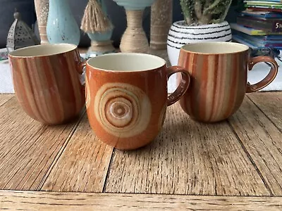 Buy Denby Fire Chilli Large Barrel Mugs X3 • 29.99£