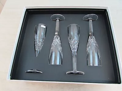 Buy 4x Royal Doulton Crystal Highclere Champagne Flute Glasses, 21cm Tall, In Box • 54.99£