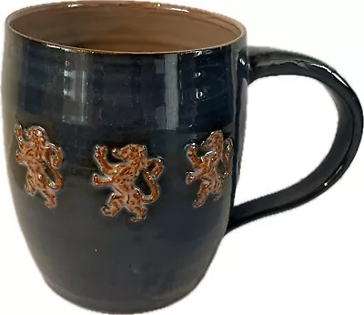 Buy VINTAGE WOLD STUDIO POTTERY YORKSHIRE HAND THROWN TANKARD Three Lions. • 18.99£