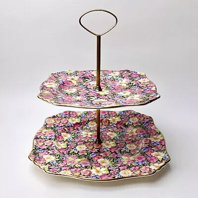 Buy Royal Winton Grimwades Florence Pattern Chintz 2 Tier Cake Stand • 35£