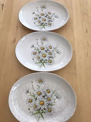 Buy Kernewek Pottery Daisy Oval Plate - Set Of 3 • 30£