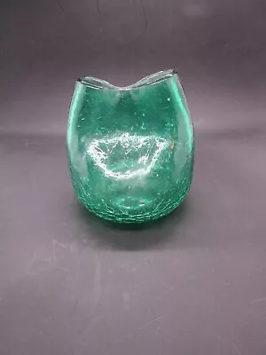 Buy Blenko Green Crackle Pinched Vase • 32.62£