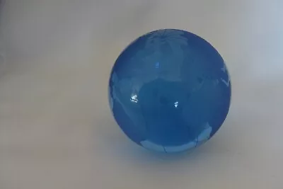 Buy Blue Globe   Paperweight Etched Glass Decorative Collectable  • 2.75£