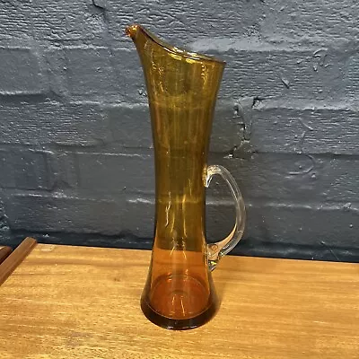 Buy Whitefriars Vintage Tall Amber Glass Jug / Drinks Jug / Cocktail Pitcher B155 • 39.99£