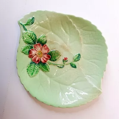 Buy Vintage Carlton Ware Small Plate Green Blossom Leaf Design - Hand Painted • 7.99£