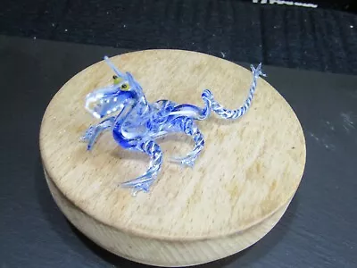 Buy A Vintage Murano Art Glass Miniature Animal Figurine Baby Blue/white Dragon Vgc • 8£