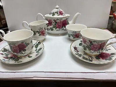 Buy Roy Kirkham English Rose Bone China 5 Piece Tea Set, Teapot 2 C/S Cream &Sugar.  • 121.10£