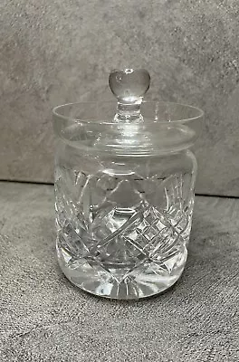 Buy Vintage Crystal Cut Glass Preserve Jar Lidded Pot Heavy Base • 15.99£