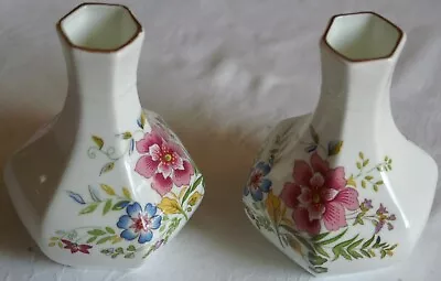 Buy Pair Of Hammersley Fine Bone China Bud Vases - Floral Pattern • 11.50£