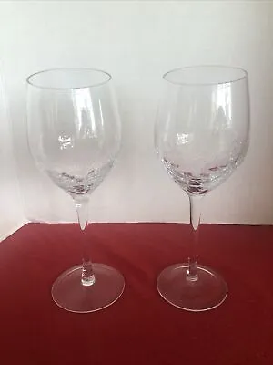 Buy Pier 1 Crackle Glass White Wine Angled Slant Rim Glasses 9” Tall - Set Of 2 • 37.28£