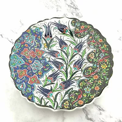 Buy Handmade Ceramic Wall Hanging Plate (25 Cm) - Hand Painted Turkish Pottery • 24.99£