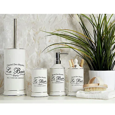 Buy Le Bain Bathroom Accessory Set Stoneware Soap Dish Dispenser Bath Caddy Holder • 12.25£