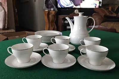 Buy Thomas Germany White Thin Platinum Line Tea Set Teapot Cups Saucers Plates 20 Pc • 55.91£