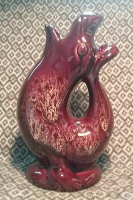 Buy Vintage Kernewek Potter Gluggle Gurgling Seal/Fish Jug/Vase 22.5cm Cherry/Brown • 17.99£
