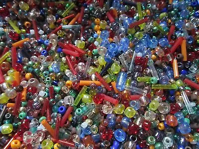 Buy 500 + Mixed Glass Seed & Bugle Beads 2-7mm Jewellery Making Sewing Bead Art • 2.49£