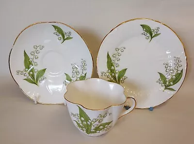 Buy Shelley Bone China Art Deco Dainty Lily Of The Valley Cup Saucer Plate. • 34.99£