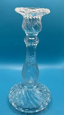 Buy Vintage Baccarat Bambous Swirl Clear Crystal Glass Single Light Candlestick 20cm • 50£