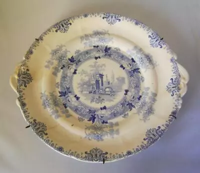 Buy Old Blue & White Platter: Improved Stone China: Pompeiana Pattern: Ruins • 12£