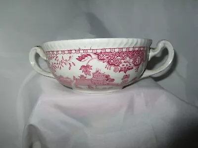Buy Enoch Wood  Vintage 2 Handled  Soup  Bowl Cup - Burslem - Pink • 12£