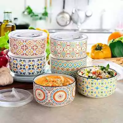 Buy Signature Stoneware Bowls With Lids 6 Pack • 27.89£