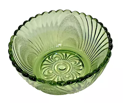 Buy Vintage Brockway Small Nouveau Green Glass Salad Fruit Dessert Serving Bowl 4.5  • 11.16£