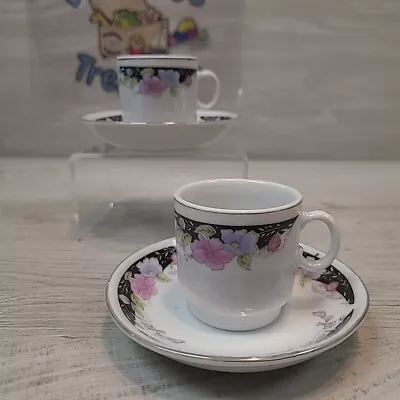 Buy Chinese Porcelain 2  Demitasse Floral Cup And Saucer Set Of 2 Espresso Tea • 7.92£