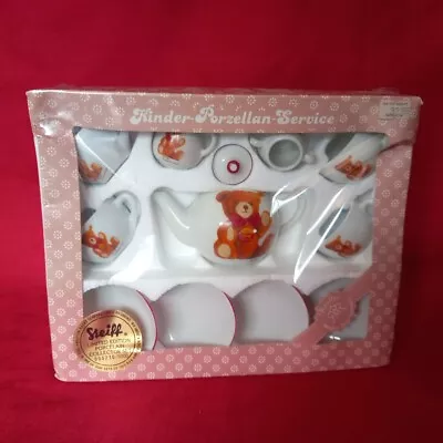 Buy RARE BOXED 1980s STEIFF MINIATURE CHILDS TEA SET,,,STILL SEALED NEVER BEEN USED • 38£