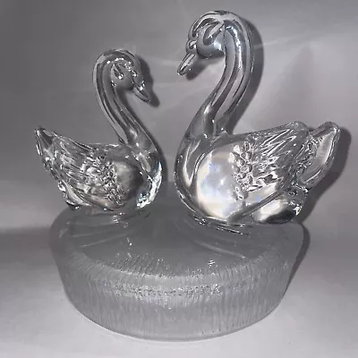 Buy Vintage RCR Glass Crystal SWANS Paperweight Figurine Royal Crystal Rock Italy • 8.24£